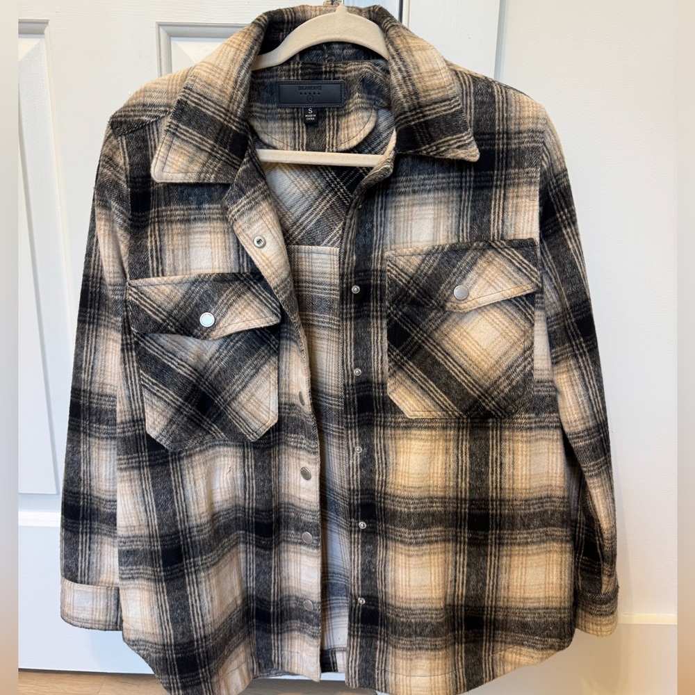 Blank NYC Plaid Button-Up Shirt Jacket
